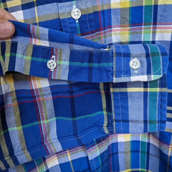 Ralph Lauren Mens Shirt Large Blue Yellow Plaid - Picture 3 of 8